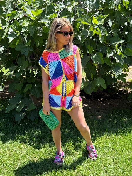 Ensemble short coloré