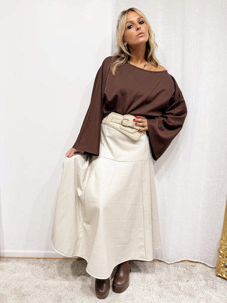 Jupe en cuir Leïa