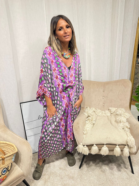 Robe longue à motif Julia