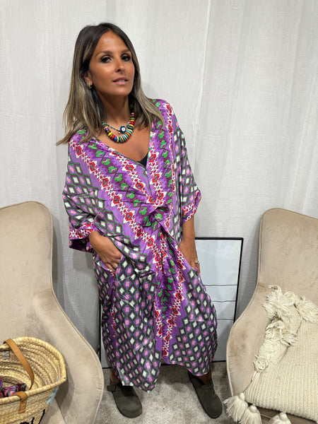 Robe longue à motif Julia