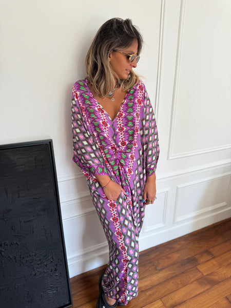 Robe longue à motif Julia