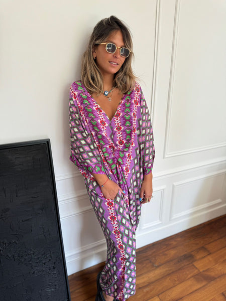 Robe longue à motif Julia