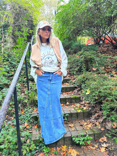 Jupe longue en jean