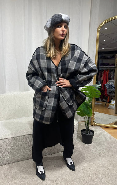 Veste quadrillée réversible Diana