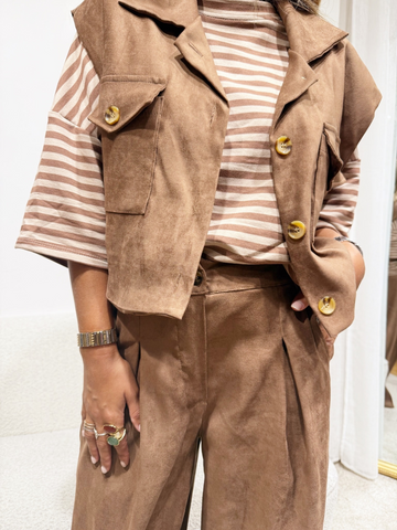 Veste à manches courtes boutonnée