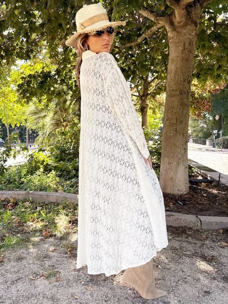 Robe longue en dentelle