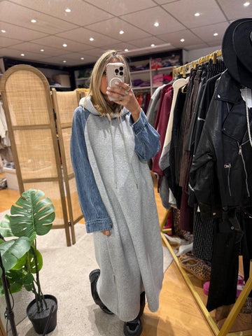 Robe pull manche jean