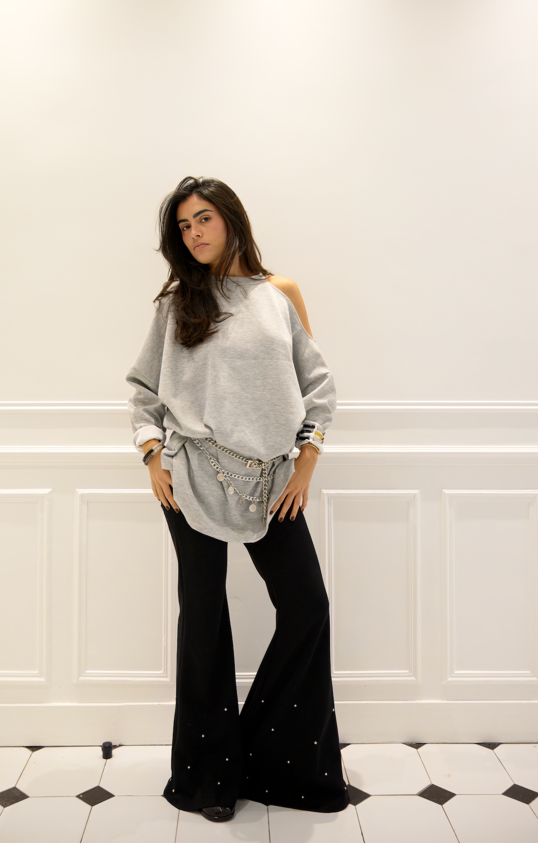 Pull épaule dénudée