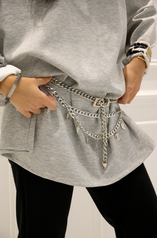 Ceinture argentée style chaine