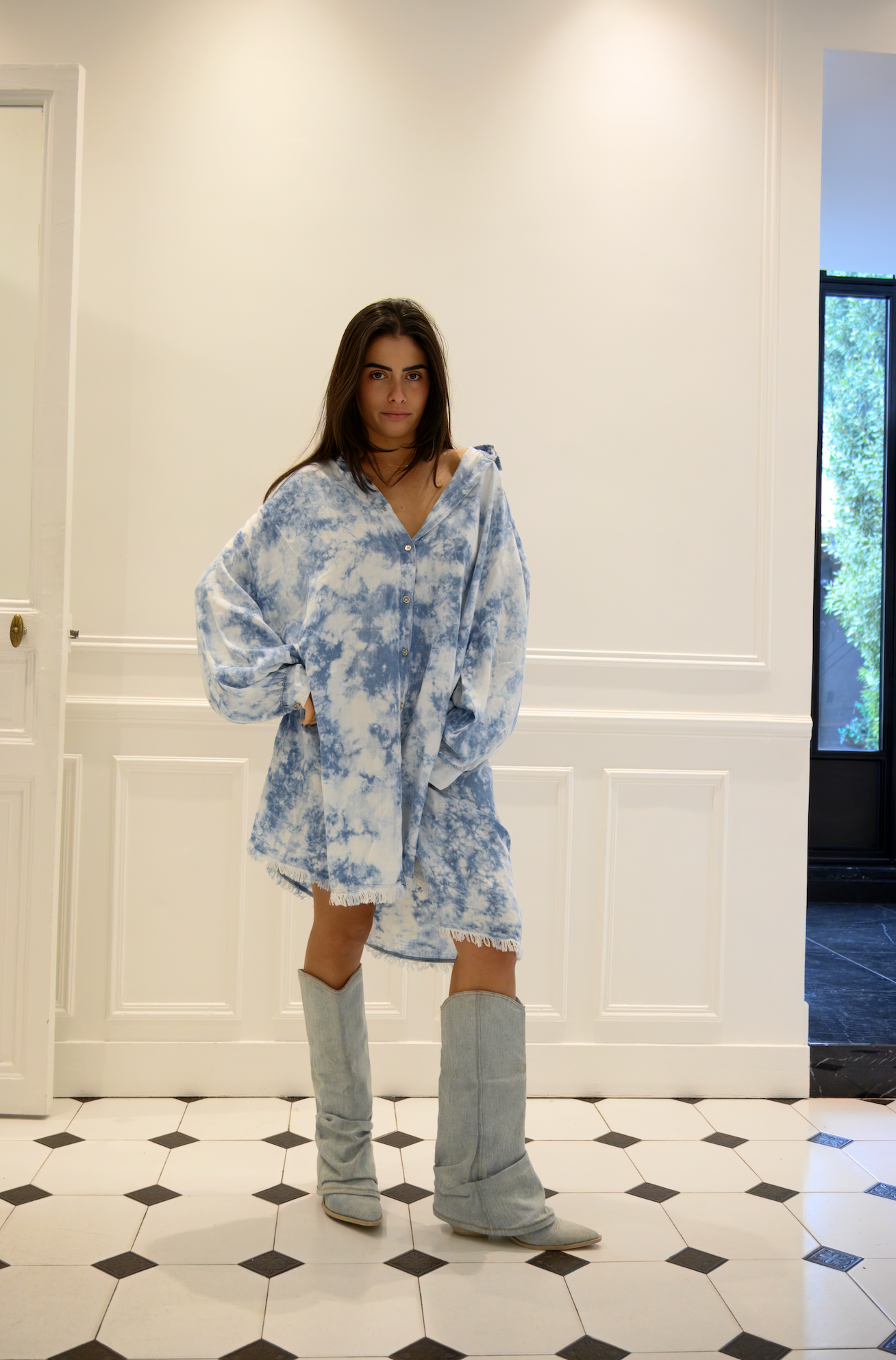 Robe fluide bleu