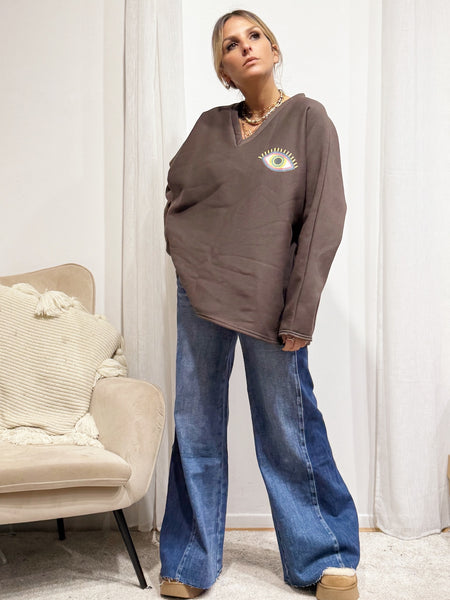 Pull col V oeil LANALOU