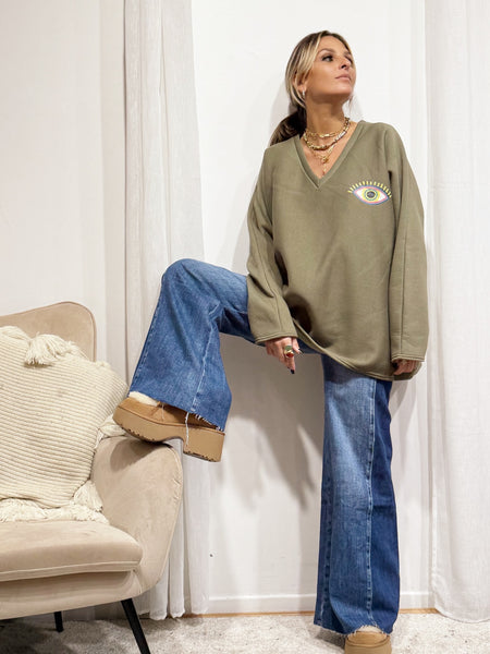 Pull col V oeil LANALOU