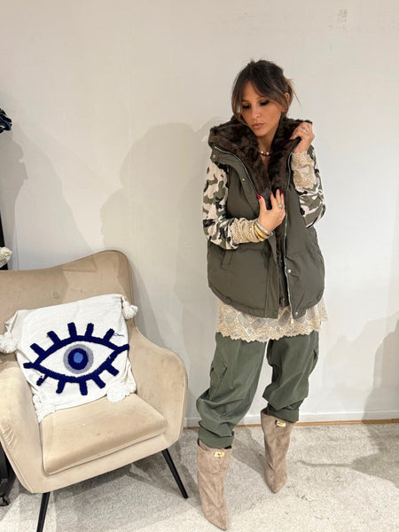 Haut camouflage dentelle