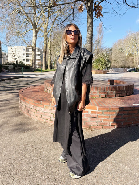 Veste cuir clou Amy