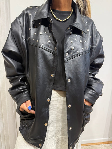 Veste cuir clou Amy