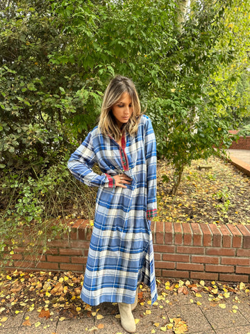 Robe longue à carreaux Chani