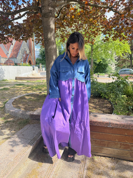 Robe en jean bi matiere Aria
