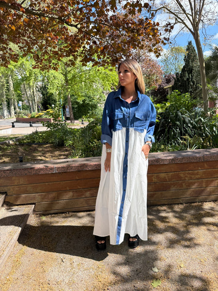 Robe en jean bi matiere Aria