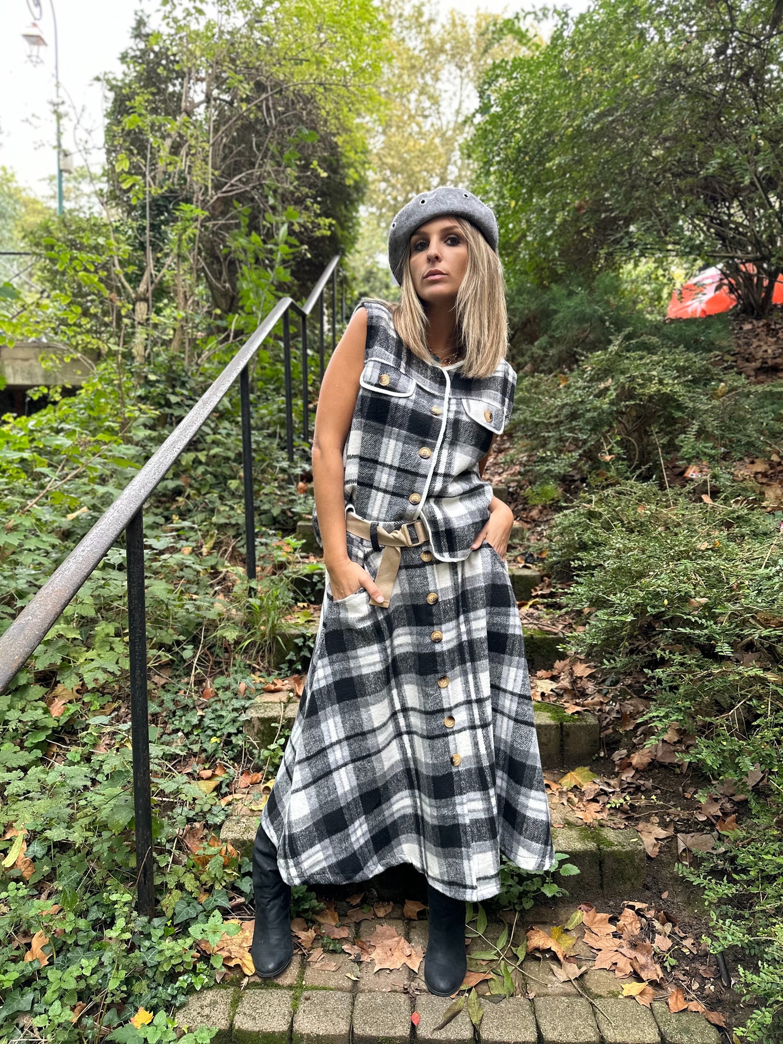Gillet sans manche à motif Keren