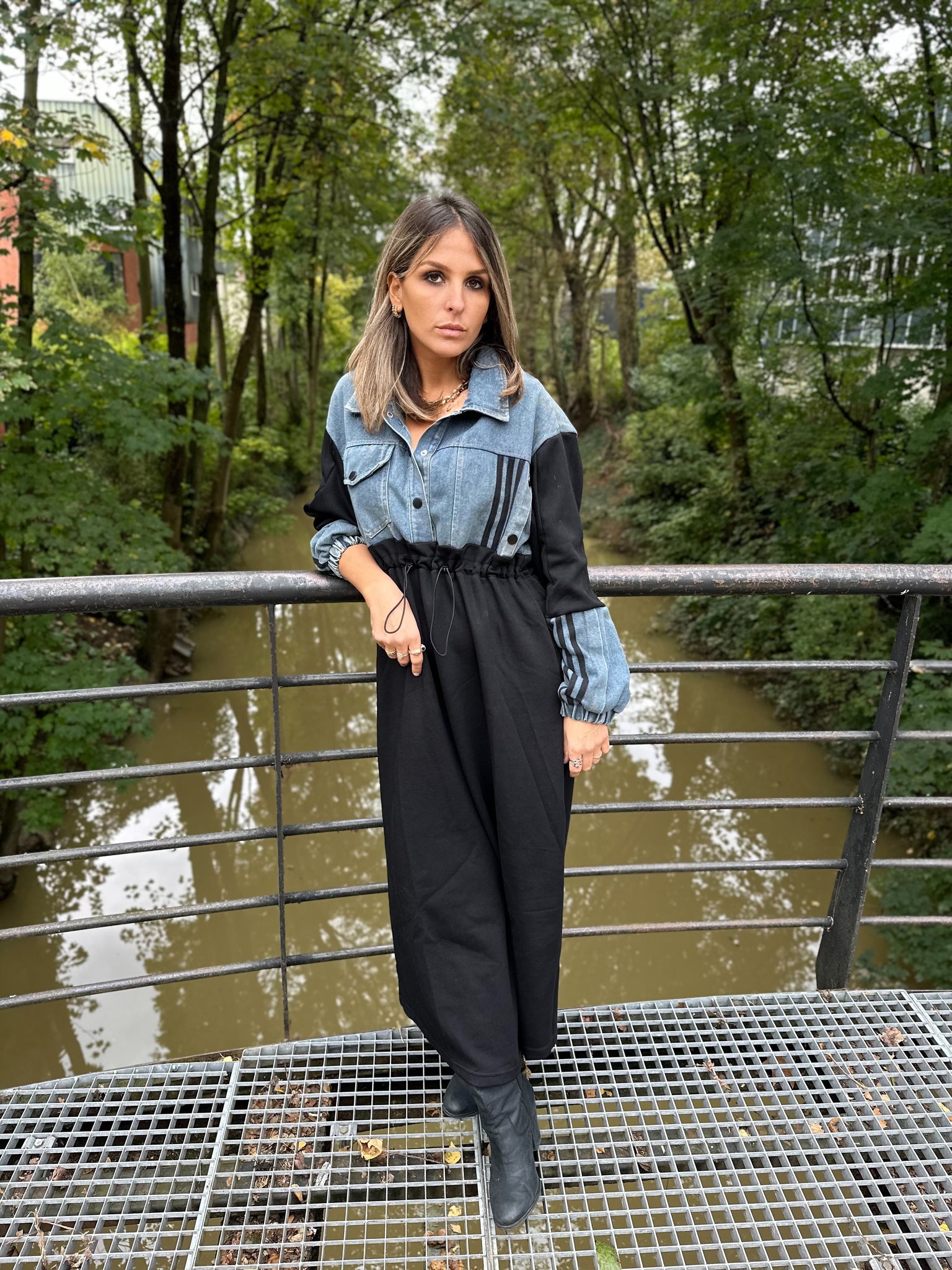Robe bi matiere Camille