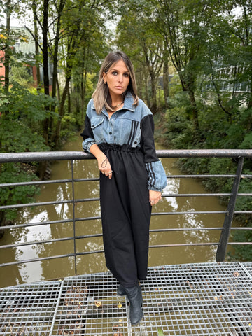 Robe bi matiere Camille