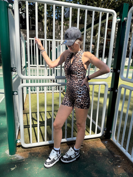 Combi leopard zip