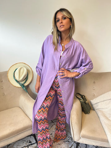Chemise longue en lin