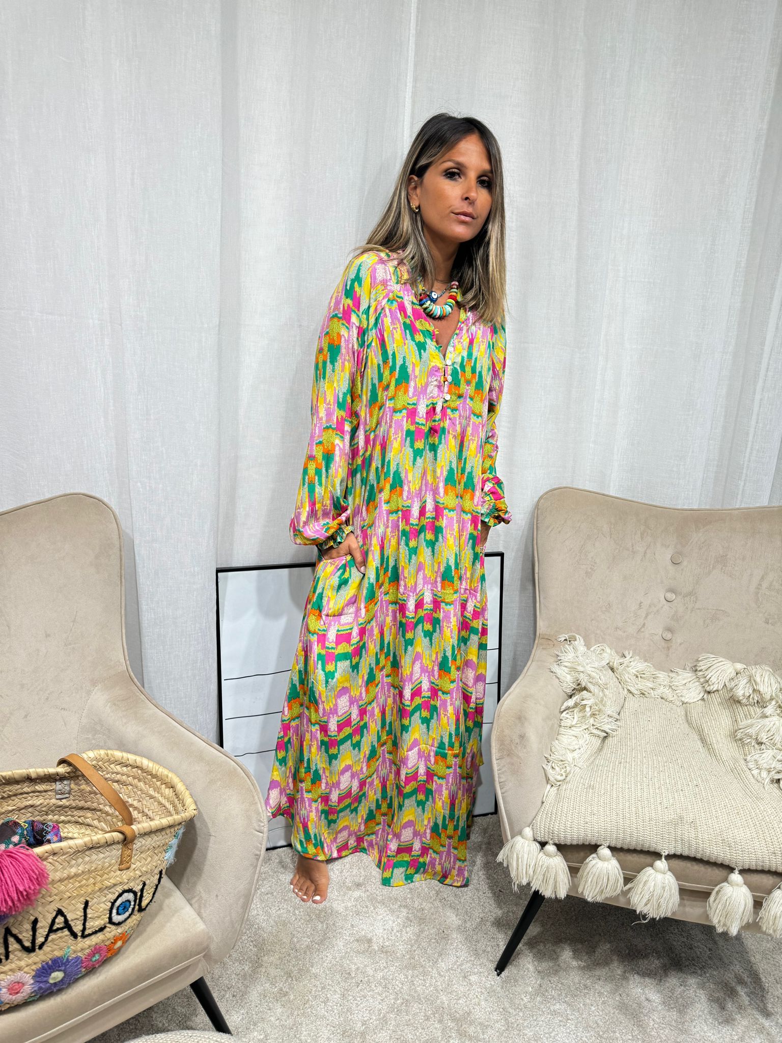 Robe motif coloré Bali