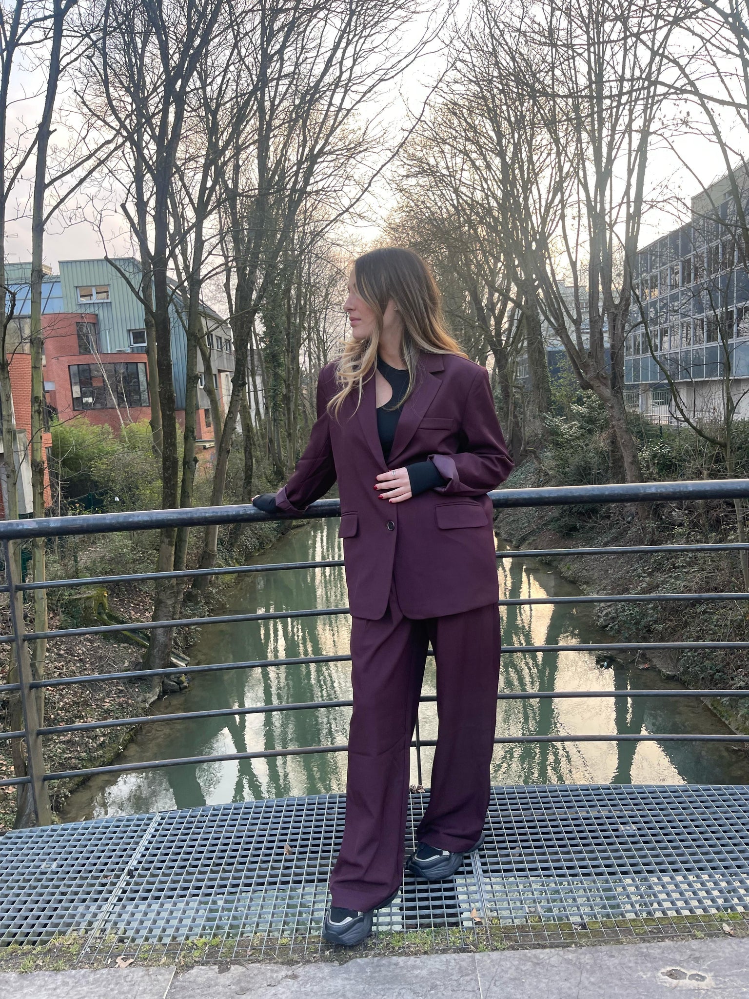 Pantalon de costume bordeaux