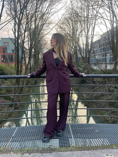 Pantalon de costume bordeaux