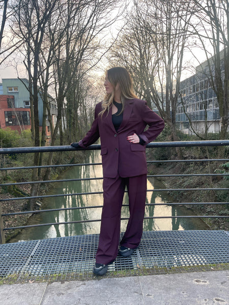 Pantalon de costume bordeaux