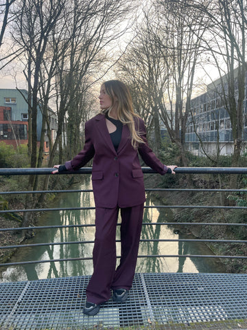 Pantalon de costume bordeaux