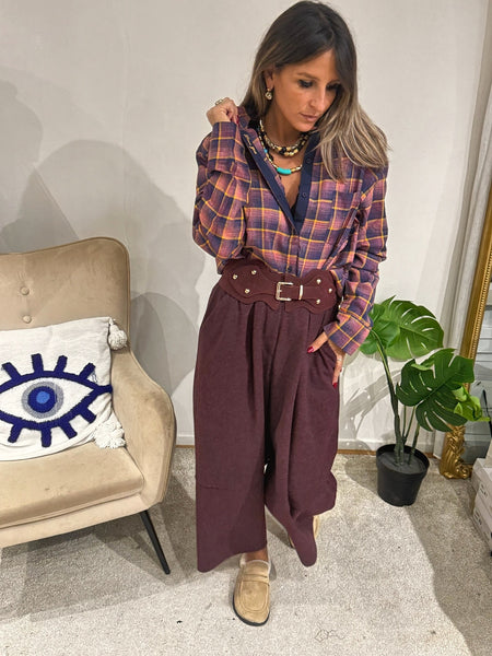 Chemise Épaulettes à Carreaux