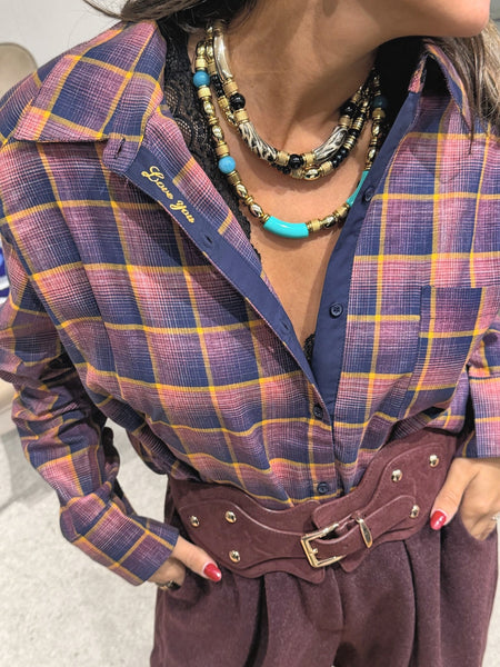 Chemise Épaulettes à Carreaux