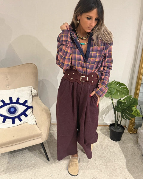 Chemise Épaulettes à Carreaux