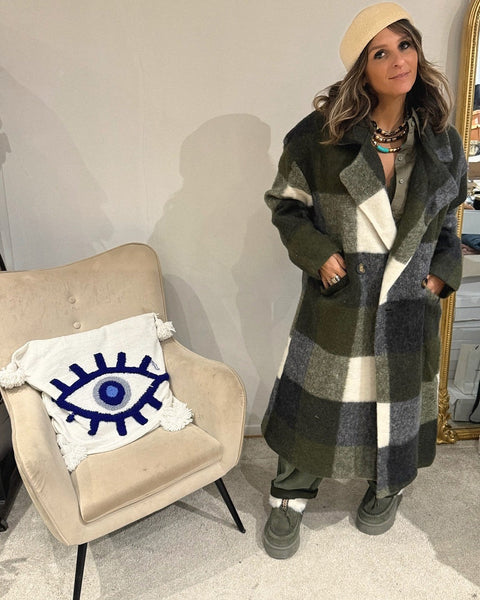 Manteau Long à Carreaux Lanalou