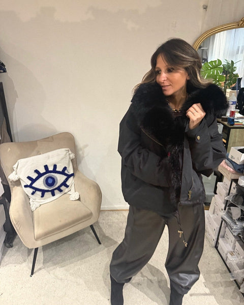 Parka Fourrée Noire Lanalou